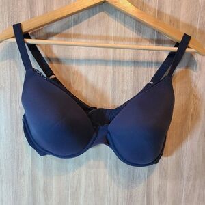 Maidenform Bra 36D Navy Blue Underwire Lightly Padded T-Shirt Comfort Womens